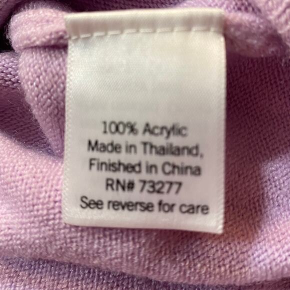 Croft and Barrow Small Lavendar V-neck Long Sleeve Soft Cozy Sweater - Picture 4 of 4